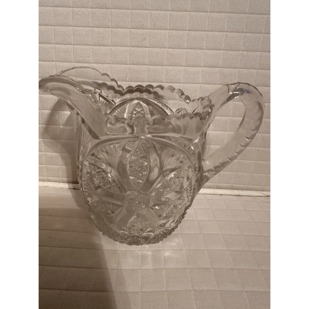 EAPG Creamer Pinwheel Star Pattern Clear Pressed Glass Syrup